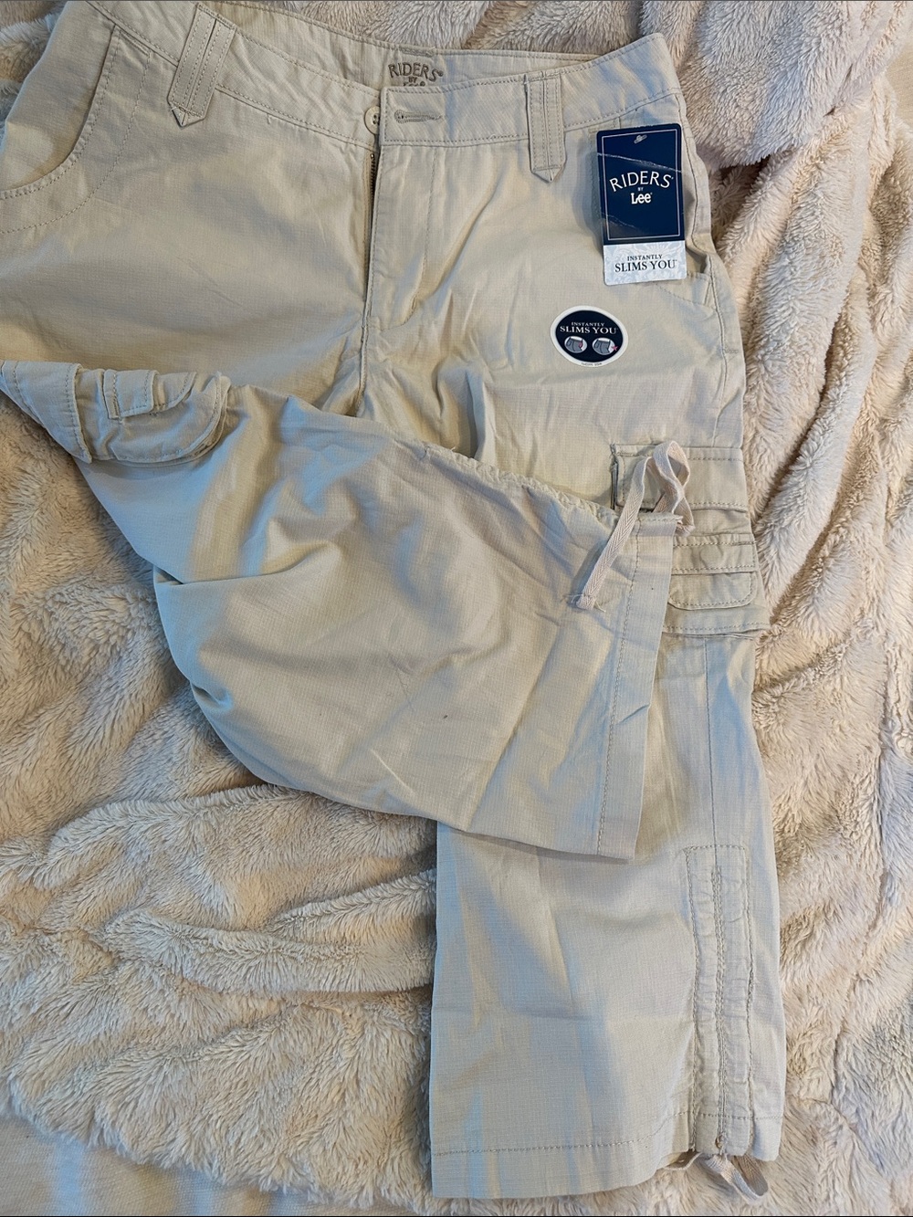 Riders by Lee Light Beige Cargo Pants with Utility Pockets